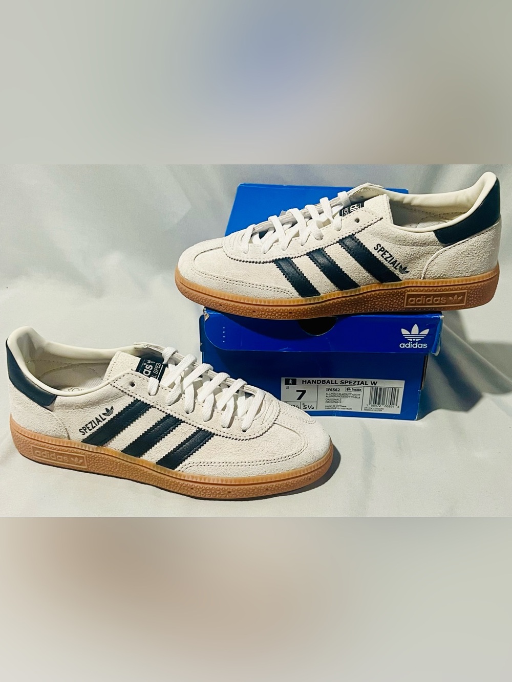 adidas Handball Spezial Women’s White and Black with Gum Sole